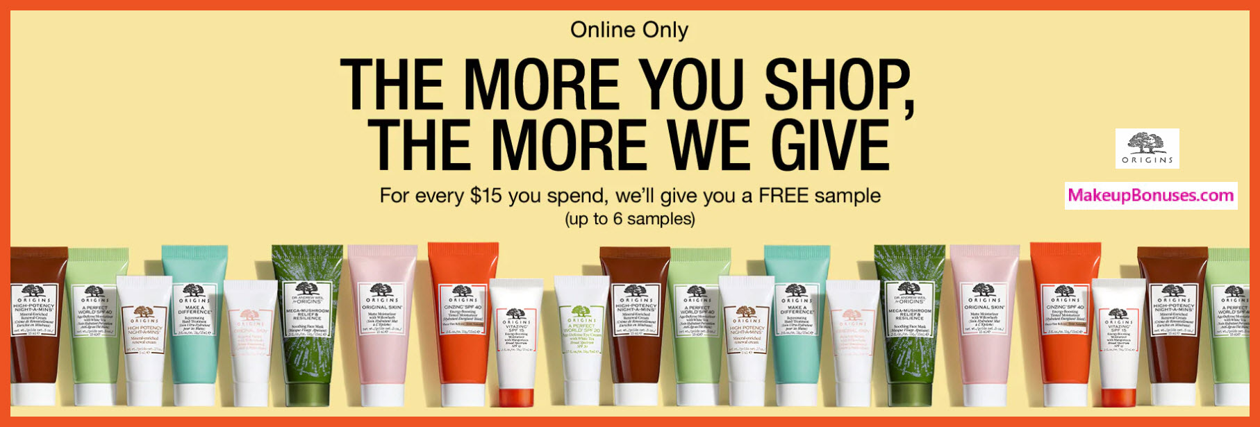 Receive a free 6-pc gift with $90 Origins purchase