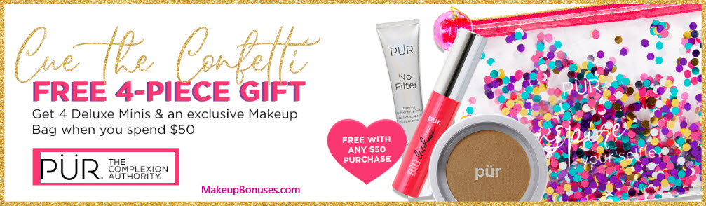 Receive a free 4-pc gift with $50 PÜR purchase