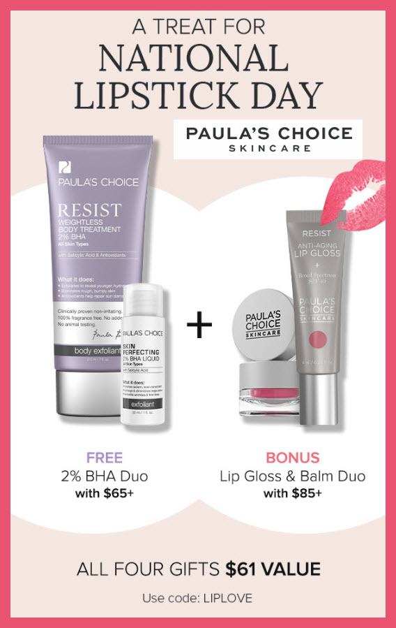 Receive a free 4-pc gift with $85 PAULA'S CHOICE purchase