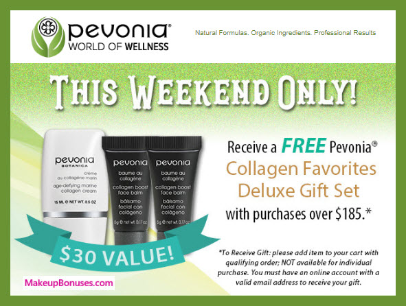 Receive a free 3-pc gift with $185 Pevonia purchase