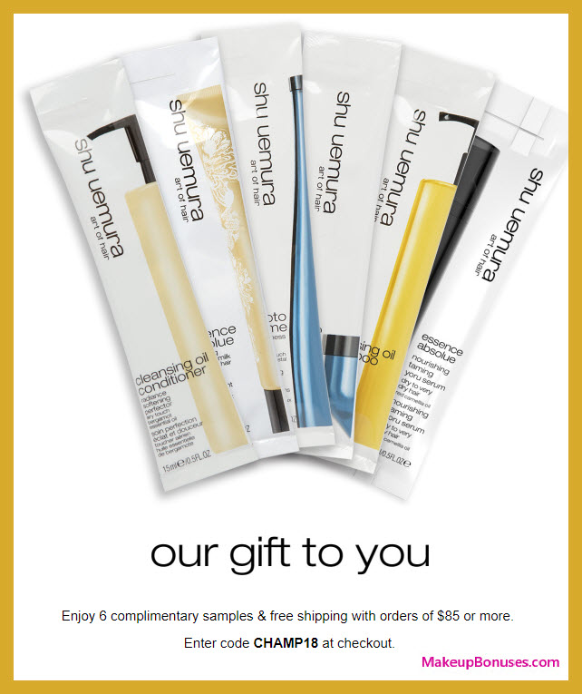 Receive a free 6-pc gift with $85 Shu Uemura Art of Hair purchase