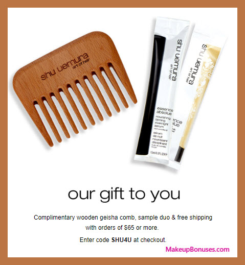 Receive a free 3-pc gift with $65 Shu Uemura Art of Hair purchase