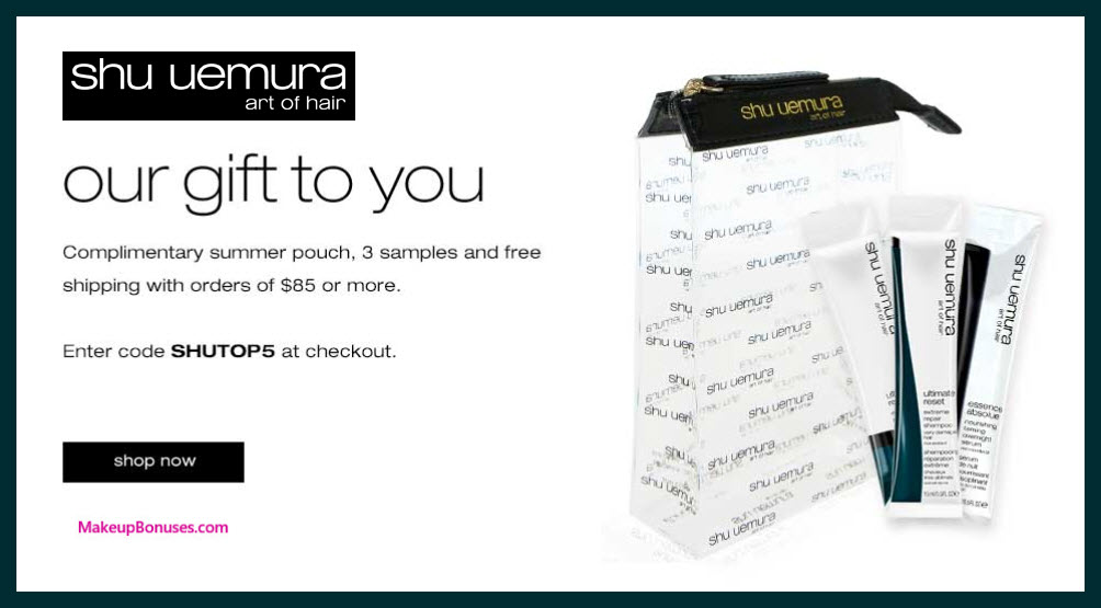 Receive a free 4-pc gift with $85 Shu Uemura Art of Hair purchase