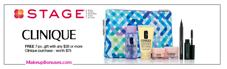 Receive a free 7-pc gift with $28 Clinique purchase