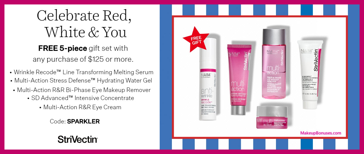 Receive a free 5-pc gift with $125 StriVectin purchase