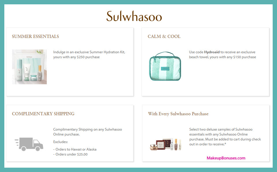 Receive a free 5-pc gift with $250 Sulwhasoo purchase