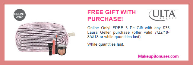 Receive a free 4-pc gift with $35 Laura Geller purchase