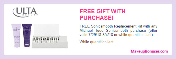 Receive a free 3-pc gift with Sonicsmooth Sonic Dermaplaning & Exfoliation System purchase