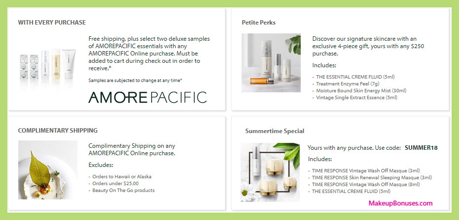 Receive a free 4-pc gift with $250 AMOREPACIFIC purchase