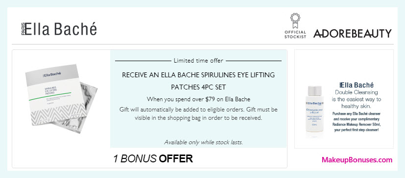 Receive a free 4-pc gift with $79 Ella Baché purchase