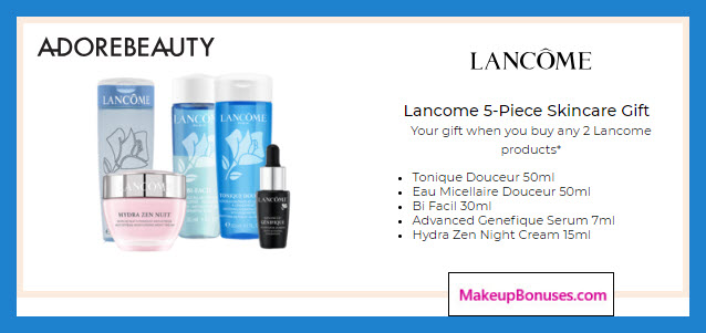 Receive a free 5-pc gift with 2+ Lancome products purchase