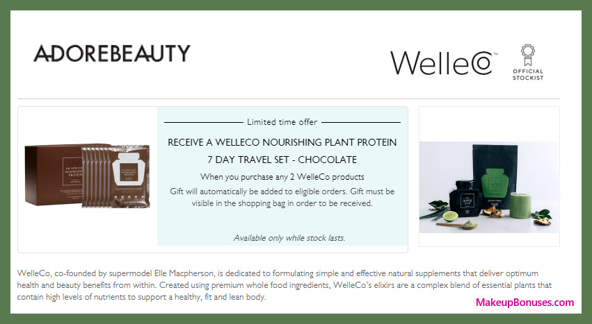 Receive a free 7-pc gift with 2+ WelleCo products purchase
