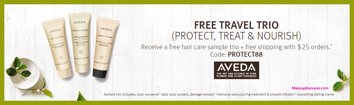 Receive a free 3-pc gift with $25 Aveda purchase