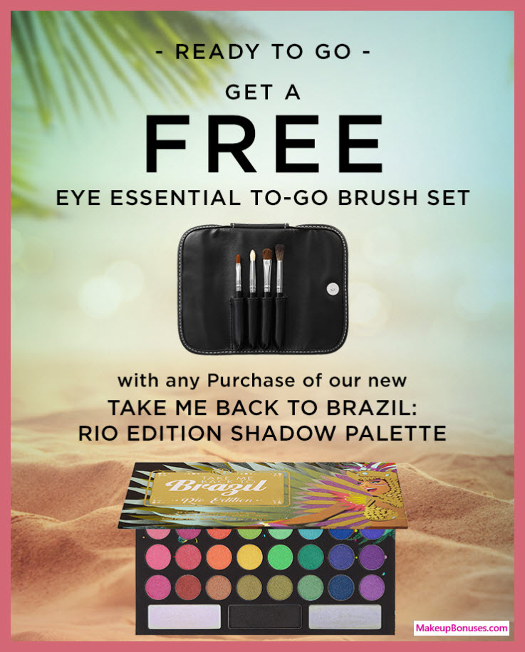 Receive a free 5-pc gift with Take Me Back to Brazil: Rio Edition Palette ($18) purchase