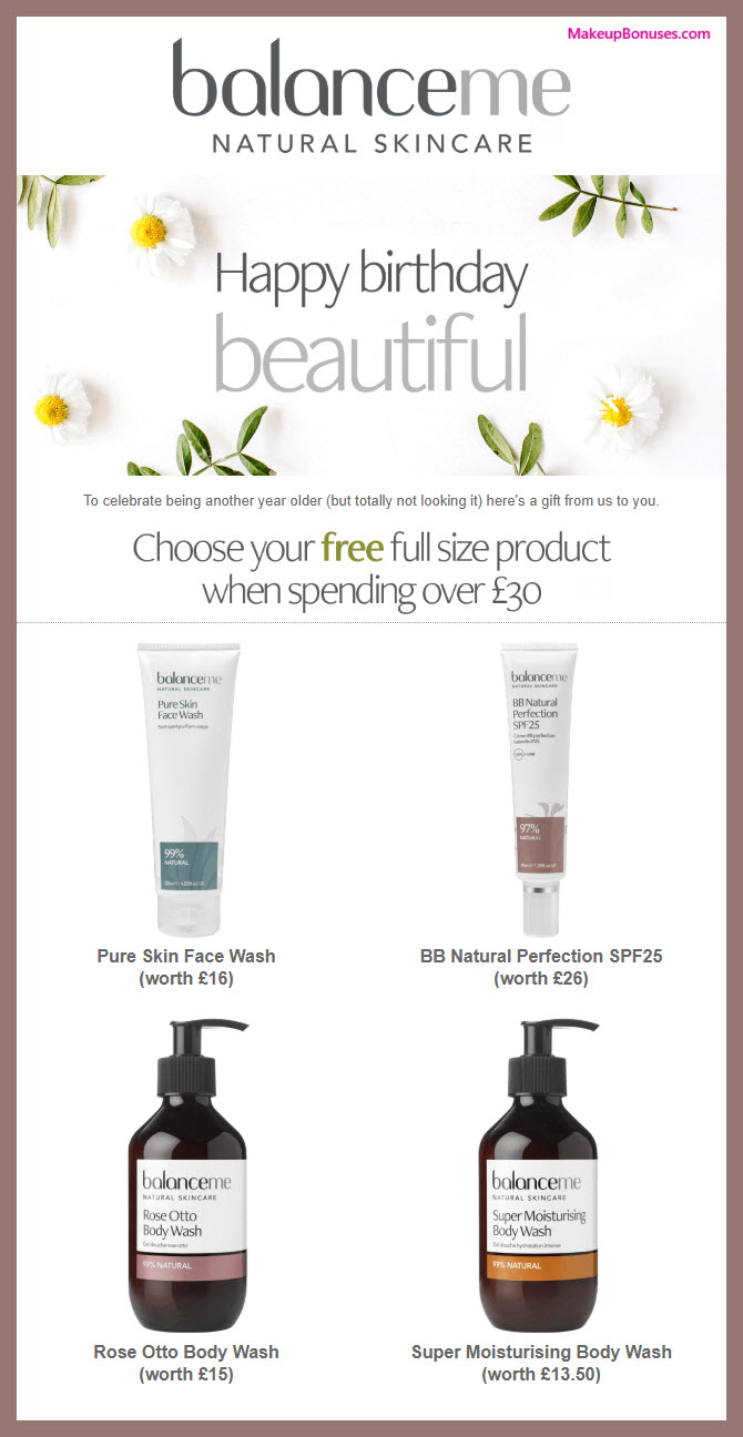 Balance Me Birthday Gift - MakeupBonuses.com #BalanceMeBeauty