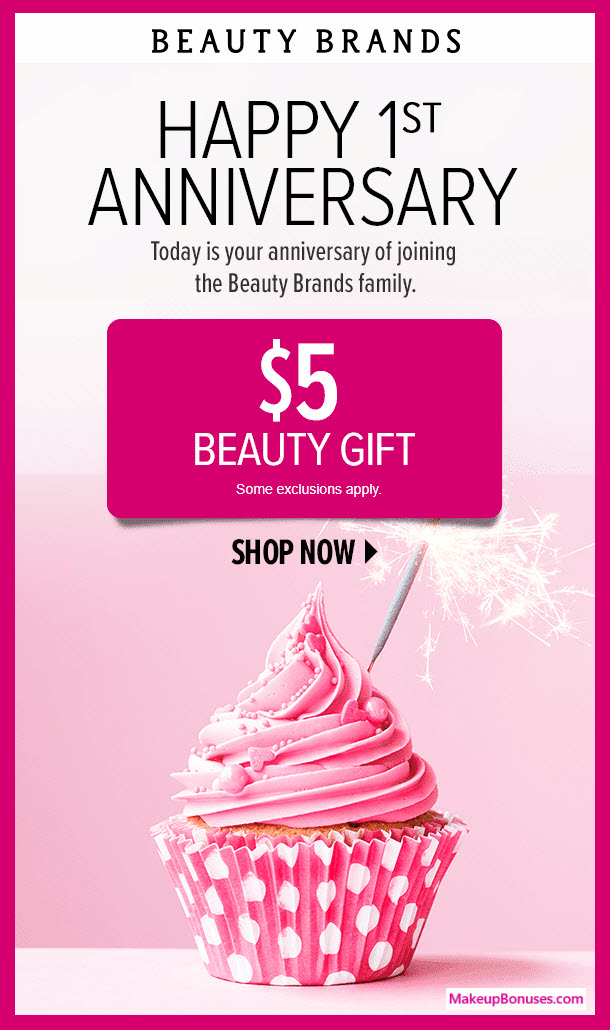 Beauty Brands Anniversary Gift - MakeupBonuses.com #beautybrands