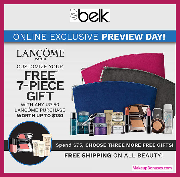 Receive your choice of 10-pc gift with $75 Lancôme purchase