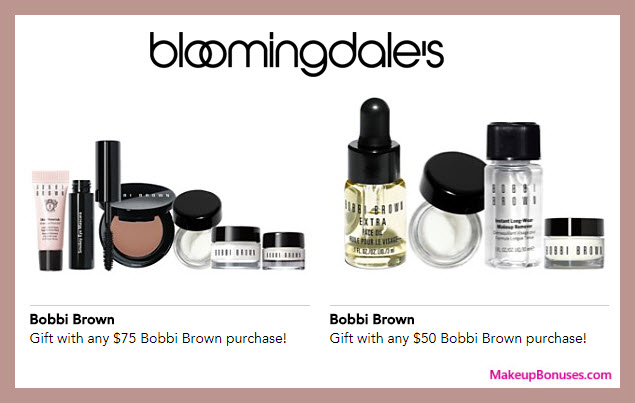 Receive your choice of 5-pc gift with $50 Bobbi Brown purchase