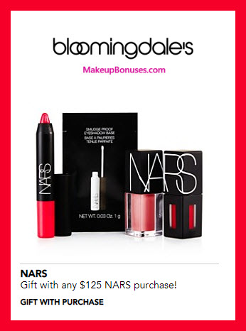 Receive a free 4-pc gift with $125 NARS purchase