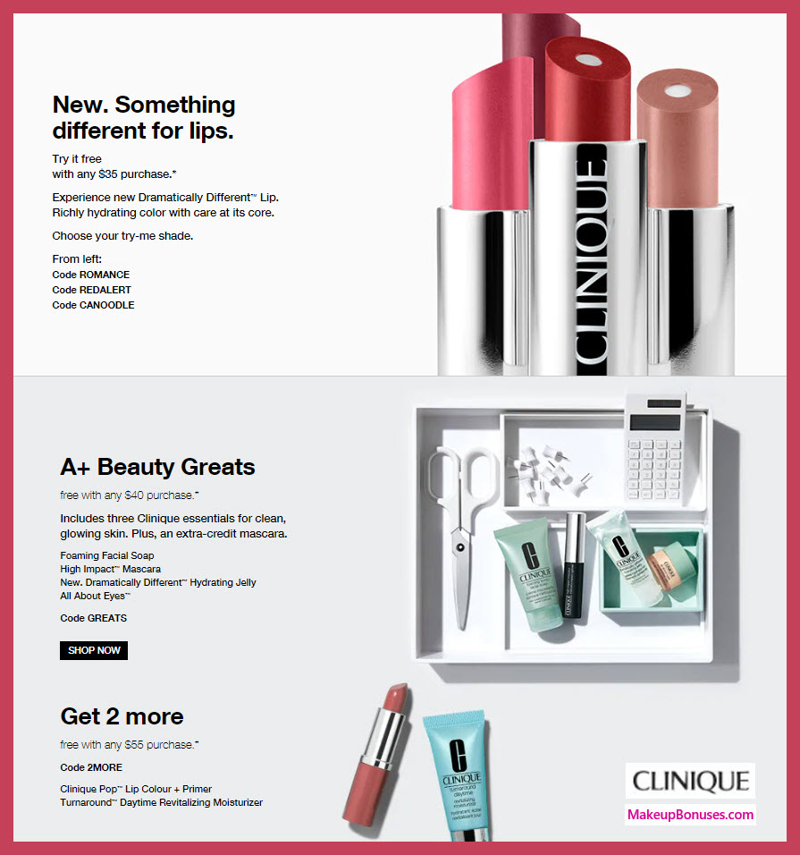 Receive a free 7-pc gift with $55 Clinique purchase