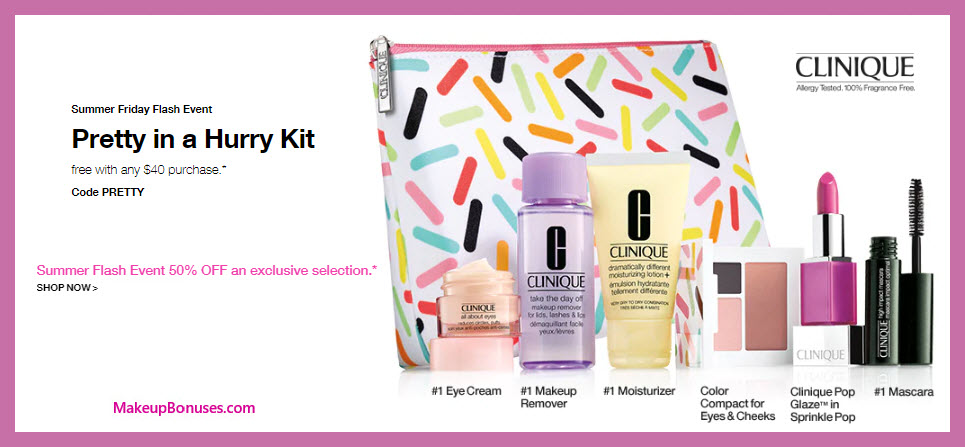 Receive a free 7-pc gift with $40 Clinique purchase