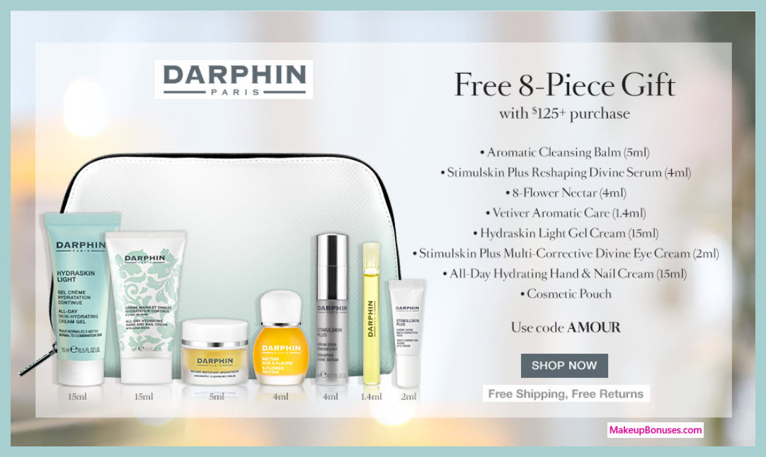 Receive a free 8-pc gift with $125 Darphin purchase