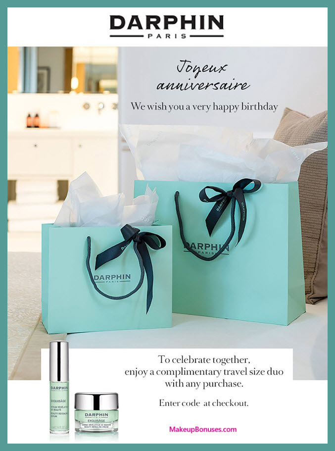 Darphin Birthday Gift - MakeupBonuses.com #Darphin