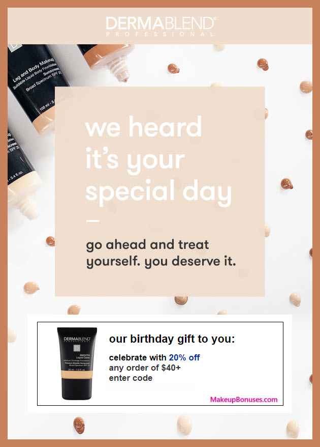 Dermablend Birthday Gift - MakeupBonuses.com #dermablend