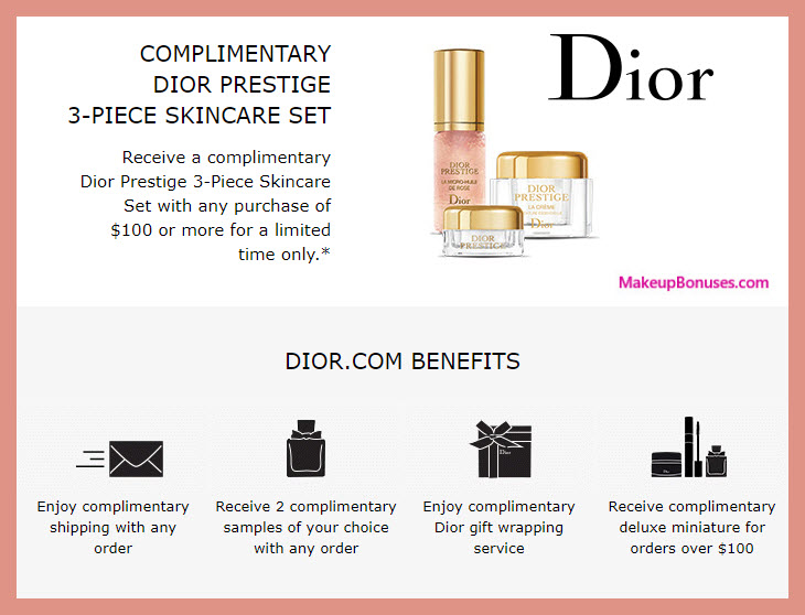 Receive a free 3-pc gift with $100 Dior Beauty purchase