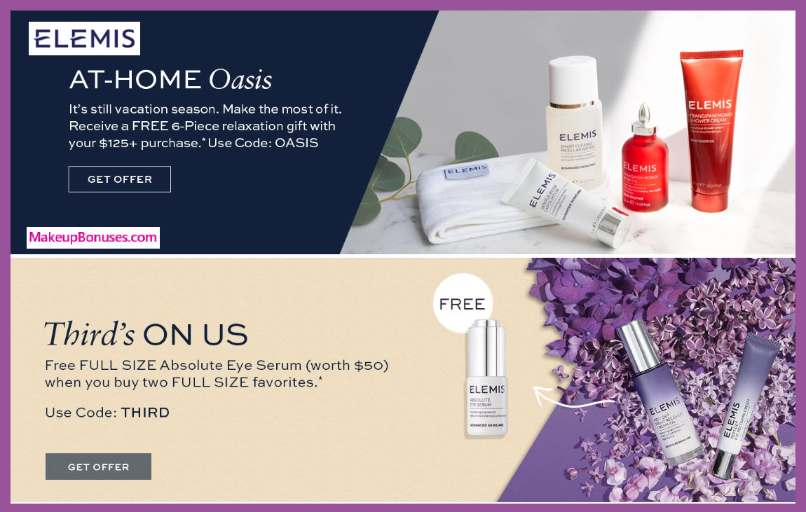 Receive a free 6-pc gift with $125 Elemis purchase