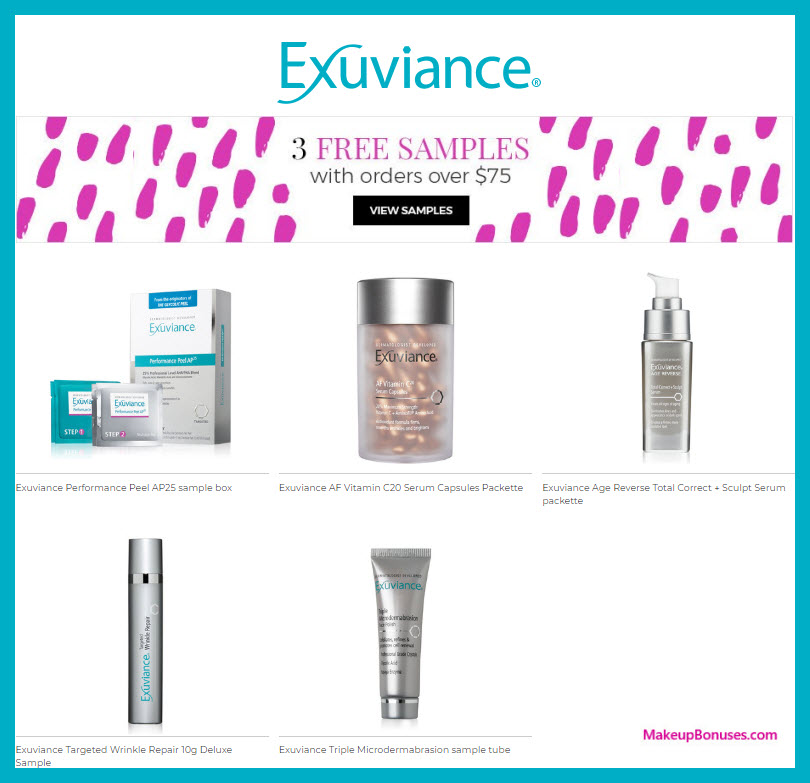 Receive your choice of 3-pc gift with $75 Exuviance purchase