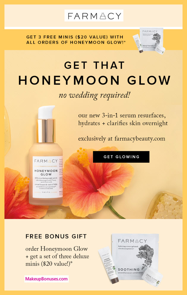 Receive a free 3-pc gift with Honeymoon Glow Serum purchase