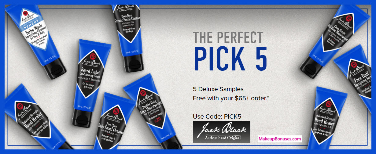 Receive a free 5-pc gift with $65 Jack Black purchase