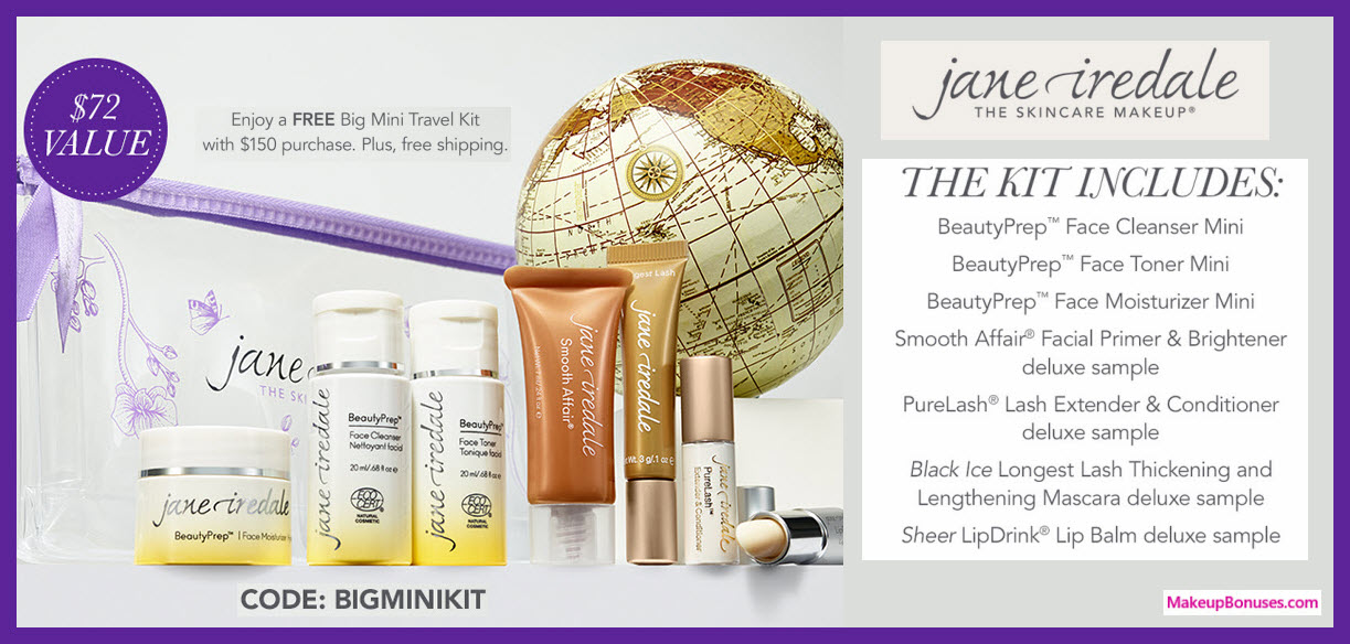 Receive a free 8-pc gift with $150 Jane Iredale purchase