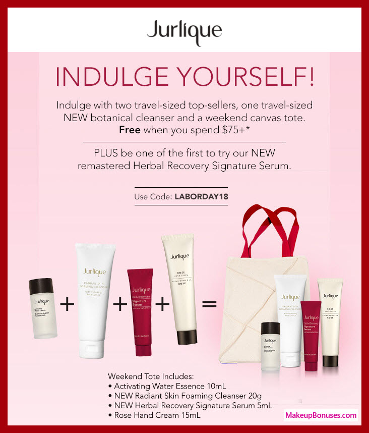 Receive a free 5-pc gift with $75 Jurlique purchase