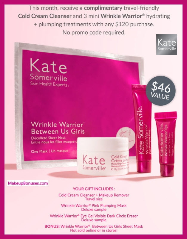 Receive a free 4- pc gift with $120 Kate Somerville purchase