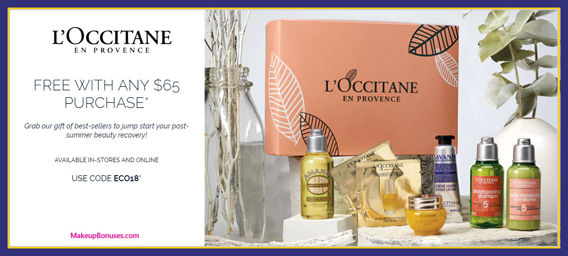 Receive a free 7-pc gift with $65 L'Occitane purchase