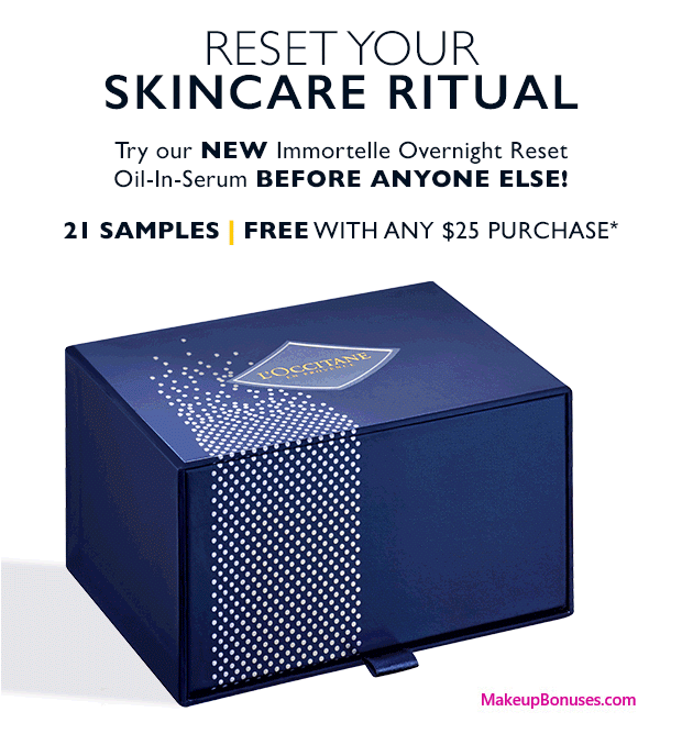 Receive a free 21-pc gift with $25 L'Occitane purchase