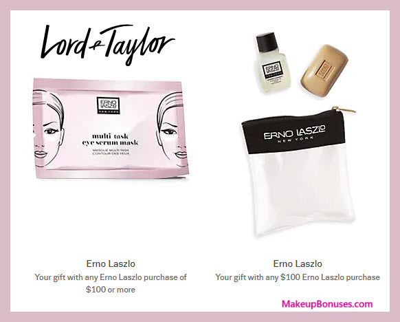 Receive a free 4-pc gift with $100 Erno Laszlo purchase