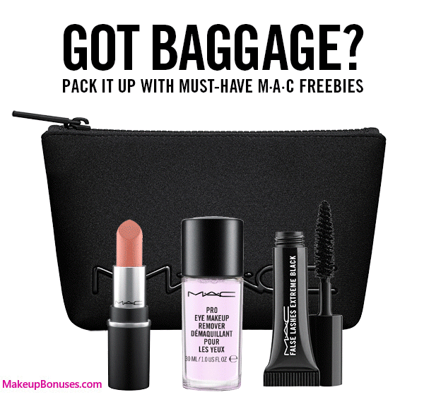 Receive a free 4-pc gift with $50 MAC Cosmetics purchase