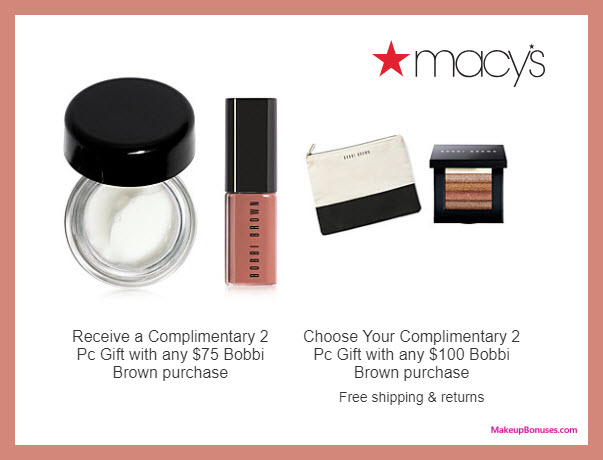 Receive a free 4-pc gift with $100 Bobbi Brown purchase