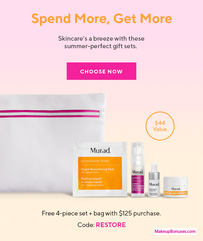 Receive a free 5-pc gift with $125 Murad purchase