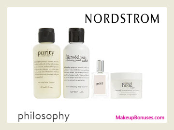 Receive a free 4-pc gift with $75 Philosophy purchase