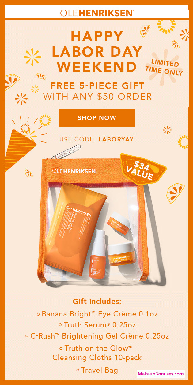 Receive a free 5-pc gift with $50 OLE HENRIKSEN purchase