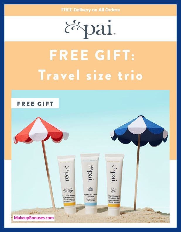 Receive a free 3-pc gift with ~39 (30 GBP) purchase