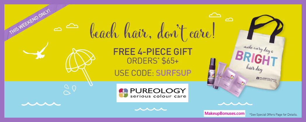 Receive a free 4- pc gift with $65 Pureology purchase