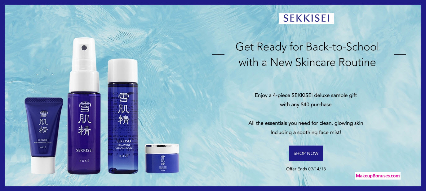 Receive a free 4-pc gift with $40 Sekkisei purchase