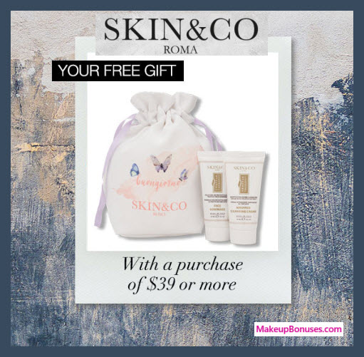 Receive a free 3-pc gift with $39 Skin and Co Roma purchase