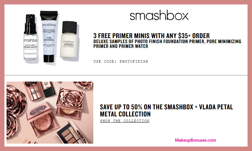 Receive a free 3-pc gift with $35 Smashbox purchase