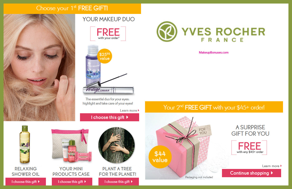 Receive a free 4-pc gift with $10 Yves Rocher purchase